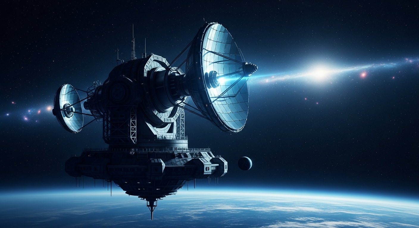 Beyond the atmosphere, an orbital telescope array can see to the edge of the universe.